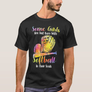 Einige Mädchen sind einfach mit Softball in ihrem T-Shirt
