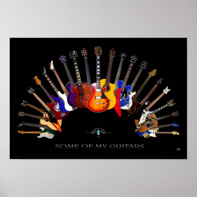 Einige meiner Gitarren ~ SolidSpaceStudio seit 198 Poster (Vorne)