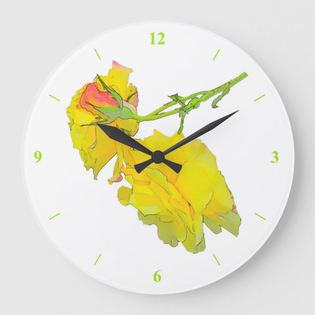 Einige Rose Große Wanduhr (Vorderseite)