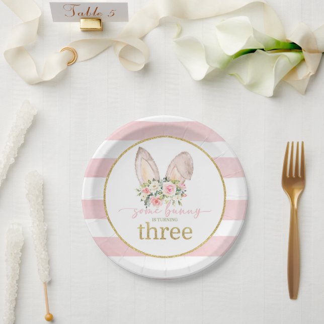 Einige Sonne dreht sich um DREI (sonnige Ohren) Pappteller (Hochzeit)