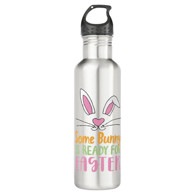Einige Sonne ist bereit für Ostern Puerto Osterhas Edelstahlflasche (Vorderseite)