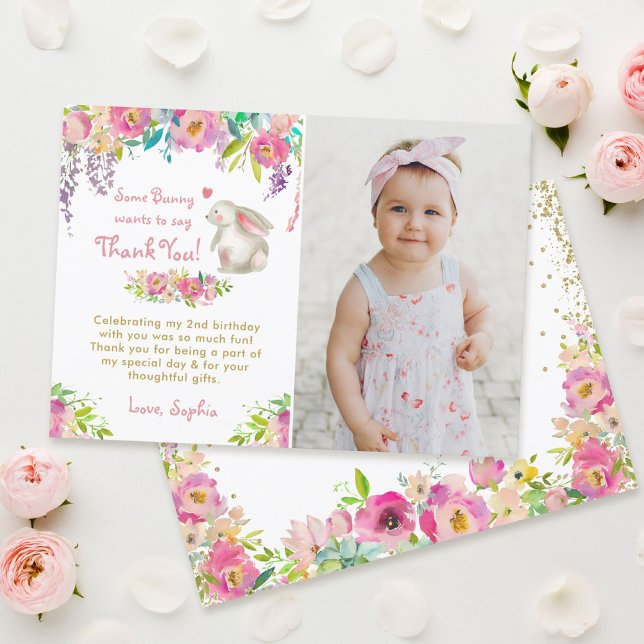 Einige sonnige Blume Geburtstag Foto Danke Karte (Von Creator hochgeladen)