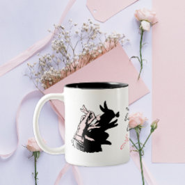 Einige sonnige Lieben pudeln schwarz-weiß Zweifarbige Tasse