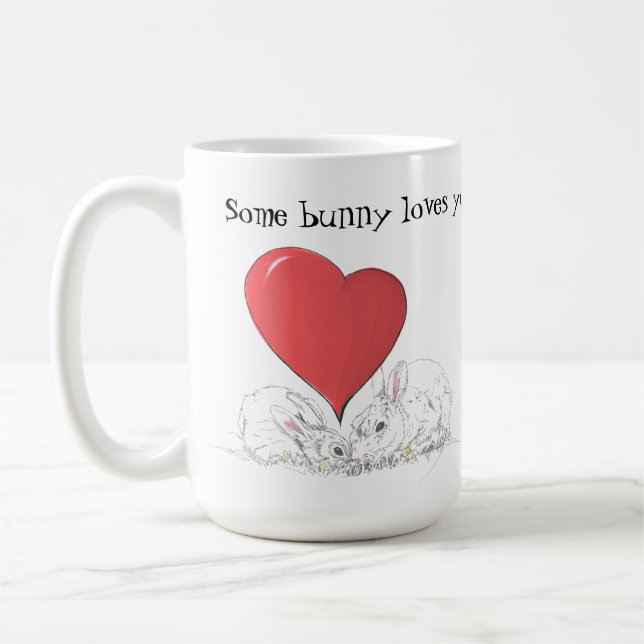 Einige sonnige Lieben Sie Big Red Heart Kaffee Tas Kaffeetasse (Links)