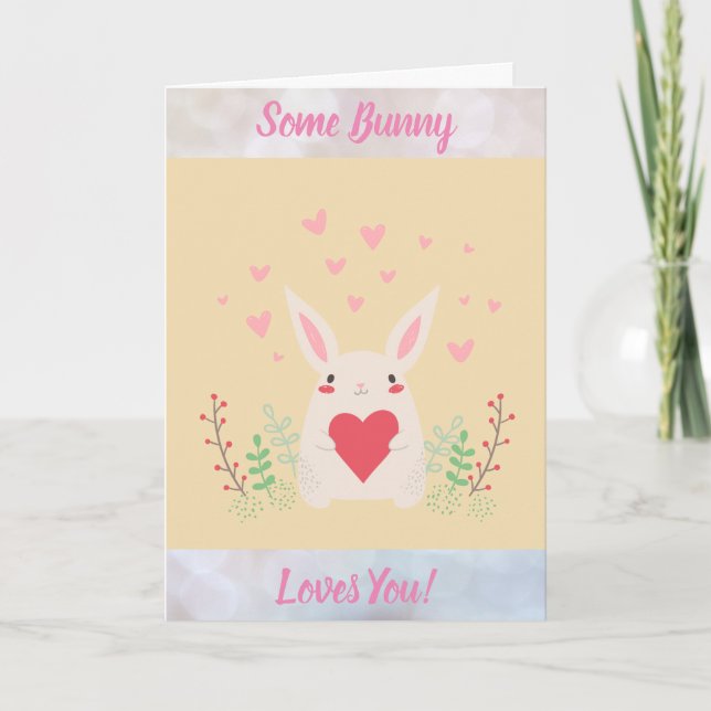 Einige sonnige Lieben Sie Niedlich Valentinstag He Karte (Vorderseite)