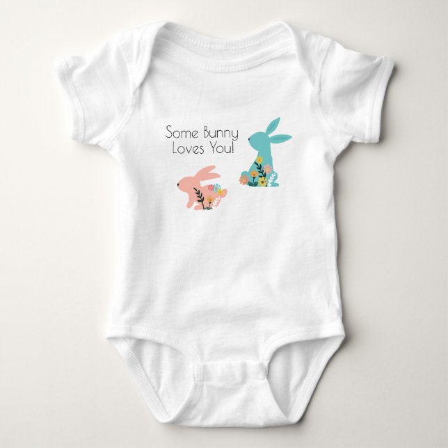 Einige sonnige Lieben Sie sonnigen Pink Blue Baby Strampler (Vorderseite)