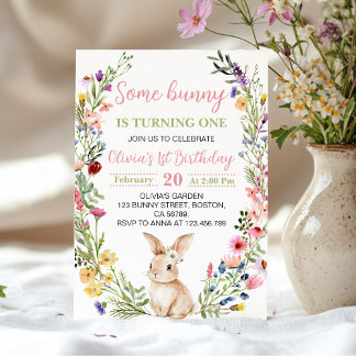 Einige sonnige Wildblume Bloom Girl Geburtstag Einladung