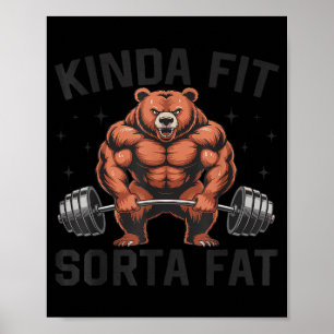 Einigermaßen Fit Etwas Fett Lustiger Fitnessstudio Poster