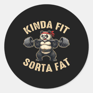 Einigermaßen Fit Etwas Fette Fitnessstudio-Besuche Runder Aufkleber