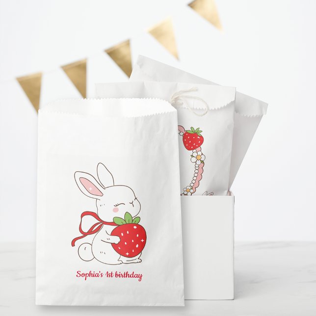 Einiges Häschen Erdbeer Geburtstag Geschenktütchen (Von Creator hochgeladen)