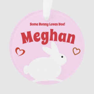 Einiges Häschen liebt dich personalisierter Weihna Ornament