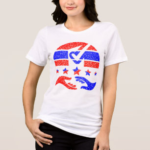 Einigkeit in Aktion - Ein Leuchtturm der Partnersc Tri-Blend Shirt