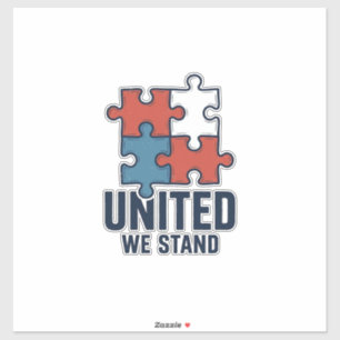 Einigkeit macht stark Puzzle-Teil Patriotes Shirt- Aufkleber