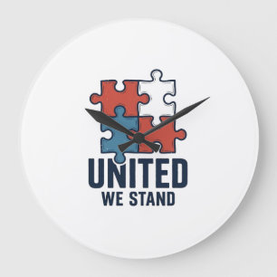 Einigkeit macht stark Puzzle-Teil Patriotes Shirt- Große Wanduhr