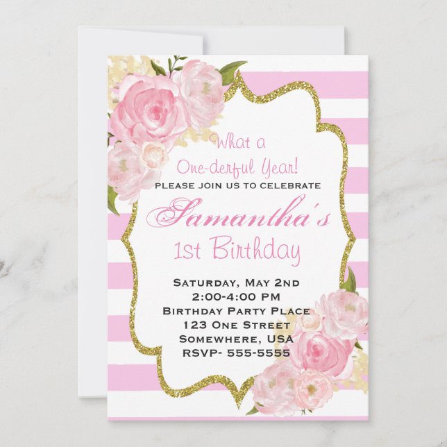 Einjährige Einladungen (Vorderseite)