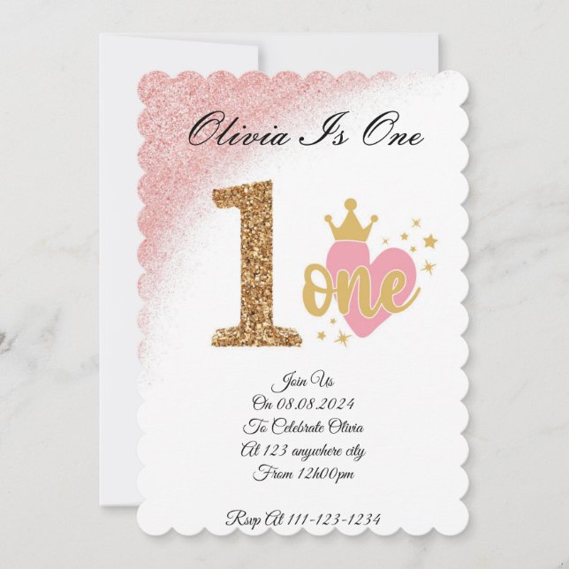 EINJÄHRIGE GEBURTSTAGEINLAGE EINLADUNG (Vorderseite)