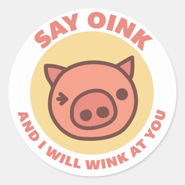 Eink das Schweine Runder Aufkleber (Vorderseite)