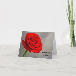 Einkarten-Grußkarte mit roter Rose Karte