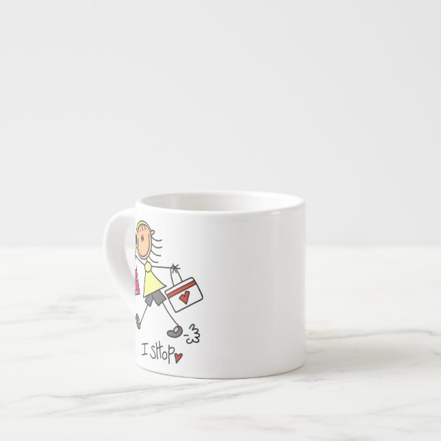 Einkauf-Stickfigur Espressotasse (Vorderseite Links)