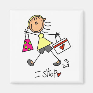 Einkauf-Stickfigur Magnet