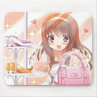 Einkaufsanime-Mädchen Mousepad