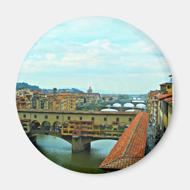 Einkaufsbrücke Florenz, Italien Magnet (Vorne)