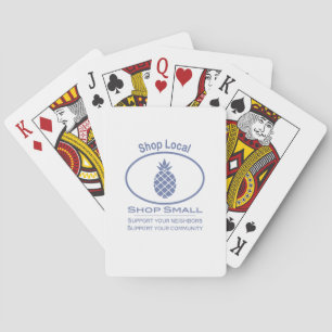 Einkaufsgeschäft vor Ort, Shop Kleine blaue Ananas Spielkarten