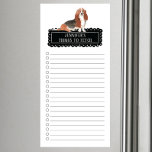 Einkaufsliste für Basset Hound Magnetic Notepad Magnetischer Notizblock<br><div class="desc">Schön,  Basset Hound Hund mit einem schwarzen Chalkboard-Rahmen personalisiert mit Ihrem Namen zu holen.</div>