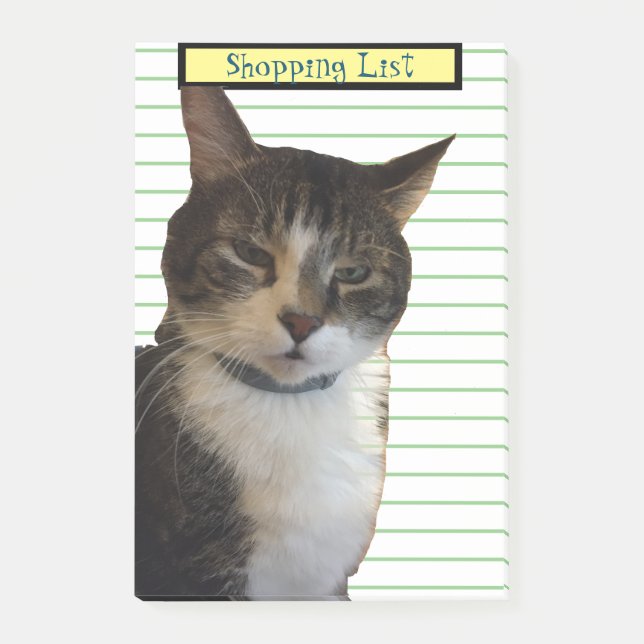 Einkaufsliste für Katzen Post-it Klebezettel (Vorderseite)