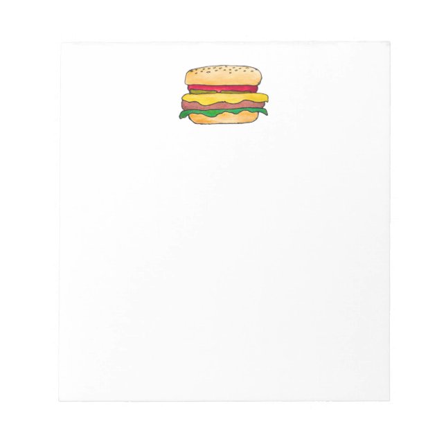 Einkaufsliste oder Menü Cheeseburger Notizblock (Vorderseite)
