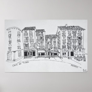 Einkaufsstraße Calle de Toledo, Madrid, Spanien Poster