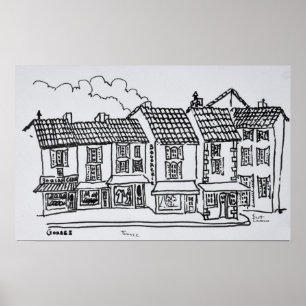 Einkaufsstraße Gordes, Südfrankreich Poster