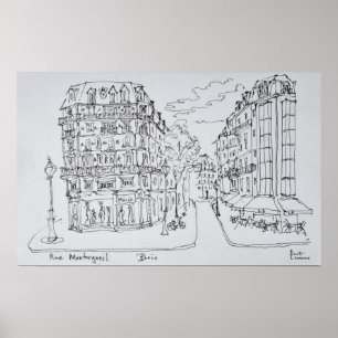 Einkaufsstraße   Rue Montorgueil, Paris, Frankreic Poster