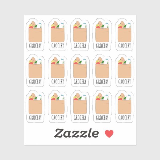 Einkaufstasche Aufkleber (Blatt)
