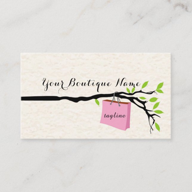 Einkaufstasche, Boutique     Design  Visitenk Visitenkarte (Vorderseite)