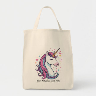 Einkaufstasche mit anpassbarem Einhorn und Pastell