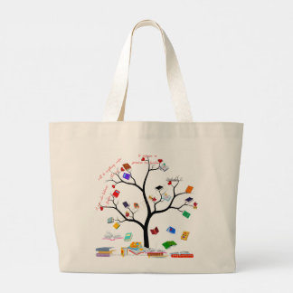 Einkaufstasche mit dem Baum der Bücher und Motivat