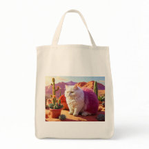 Einkaufstasche mit Katzenillustration