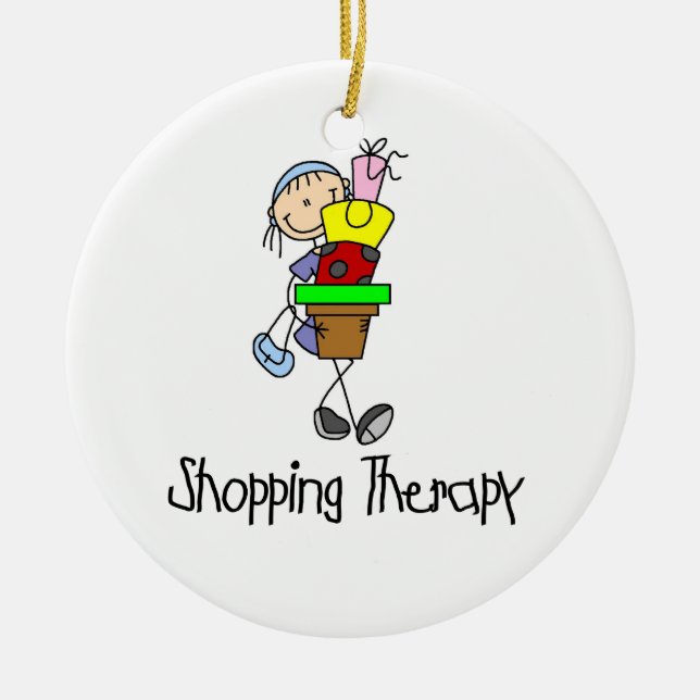 Einkaufstherapie Keramik Ornament (Vorne)