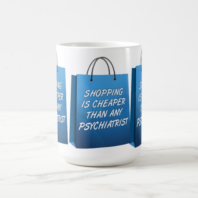 Einkaufstherapie Lustiger Becher Kaffeetasse (Mittel)