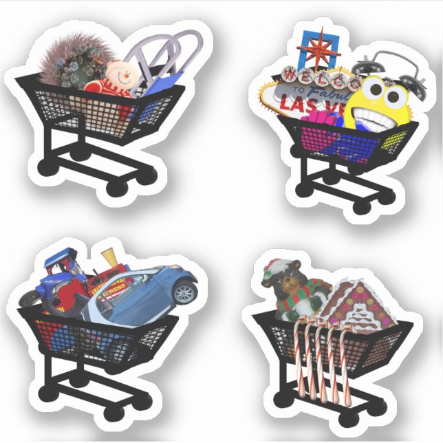 Einkaufswagen Aufkleber (Vorderseite)