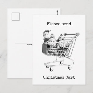 Einkaufswagen Santa-Weihnachtskarte Postkarte