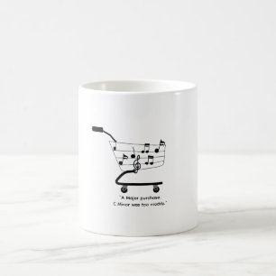 Einkaufswagen-Tasse mit Noten, lustig, Humor Kaffeetasse