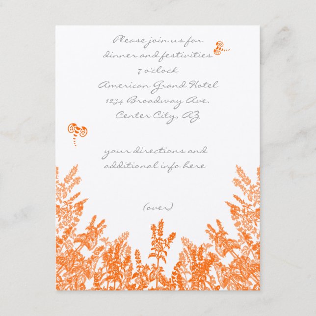 Einklemmkarte für Coral & Gray Blume Bee Begleitkarte (Vorderseite)