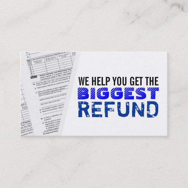 Einkommenssteuer-Visitenkarten Visitenkarte (Vorderseite)