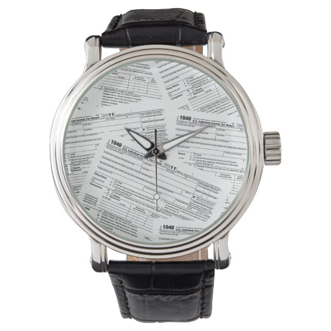 Einkommensteuer 1040 Formulare Armbanduhr (Vorderseite)