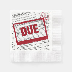 Einkommensteuer rote Briefmarke Serviette