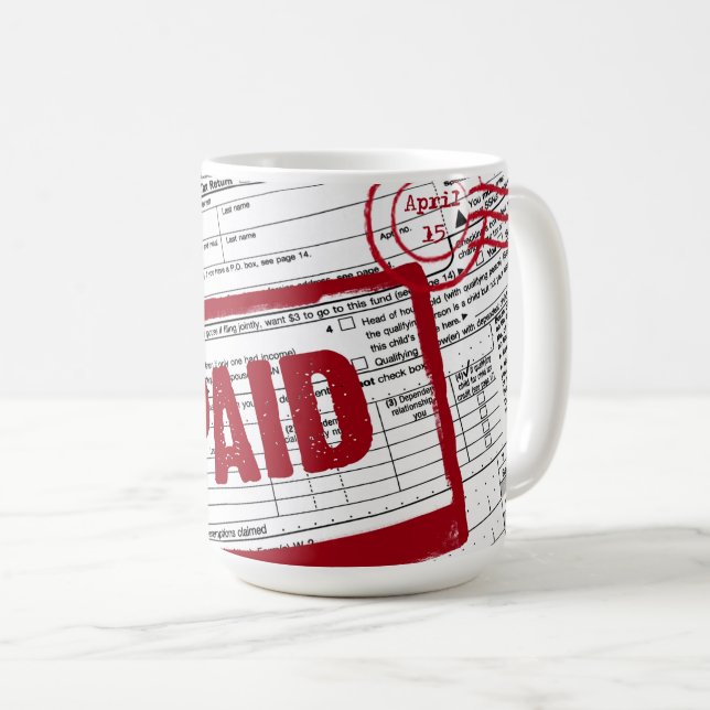 Einkommensteuerformulare Kaffeezubereitung Tasse (VorderseiteRechts)
