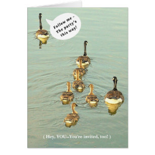 EINLADEN/GEESE/FOLGE MIR! DAS PARTY IST SO!