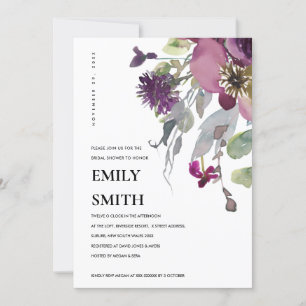 EINLADEN VON LILA, WILD-LILAC-FLORAL-BRAUTPARTY DANKESKARTE